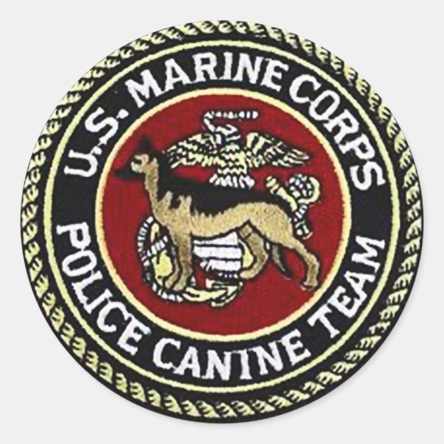 STICKER ROND ÉQUIPE CANINE USMC (Devant)