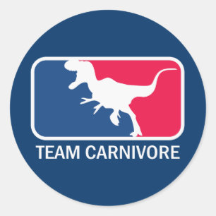 Sticker Rond Équipe Carnivore Plat de viande