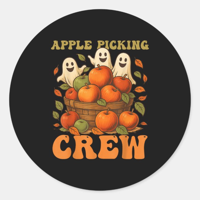 Sticker Rond Équipe Cking Squad Cute Boo Halloween (Devant)