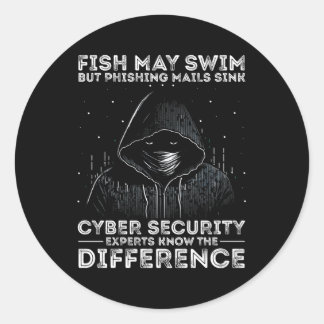 Sticker Rond Équipe Cyber Sécurité Et Techniciens Anti Malware