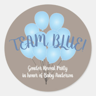 Sticker Rond Équipe cycliste Blue  Blue Balloons Gender Reveve