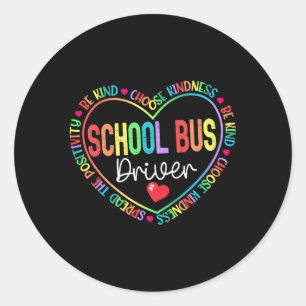 Sticker Rond Équipe d'aide aux chauffeurs d'autobus scolaires R