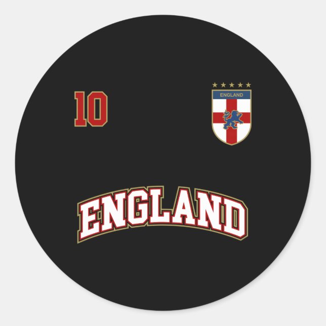 Sticker Rond Équipe d'Angleterre de football numéro 10 English  (Devant)
