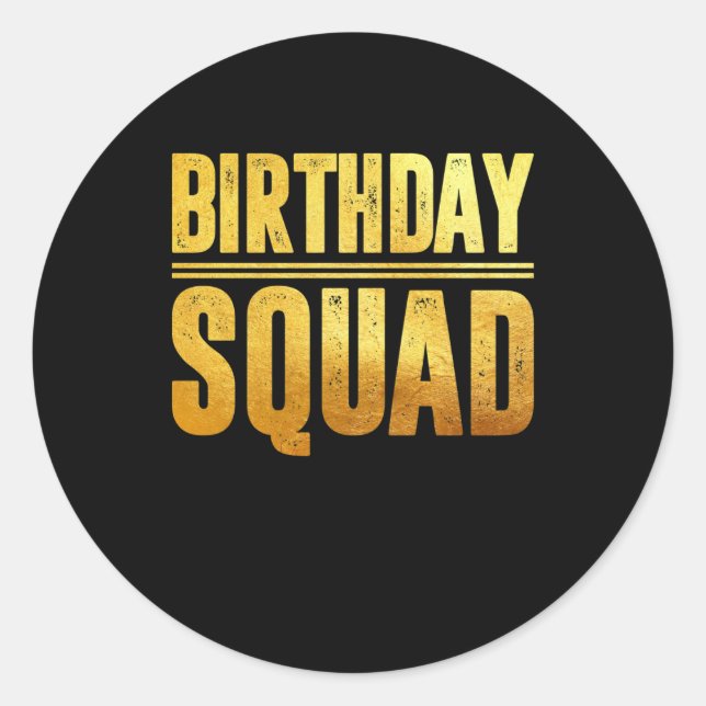 Sticker Rond Équipe d'anniversaire (Devant)