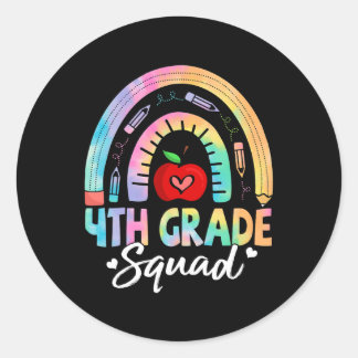Sticker Rond Équipe de 4e année Retour à l'école Enseignants de
