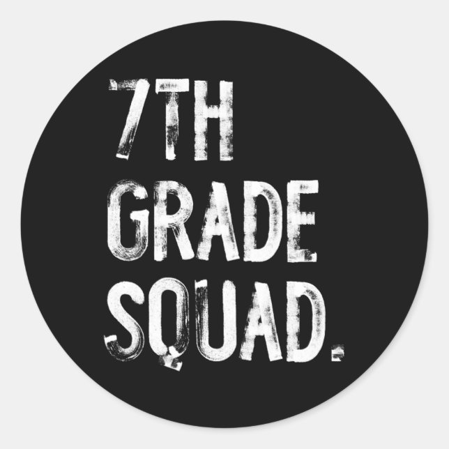 Sticker Rond Équipe de 7e année Rentrée scolaire Élève Enseigna (Devant)