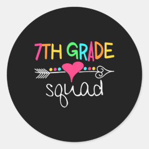 Sticker Rond Équipe de 7e année Septième équipe d'enseignant ét