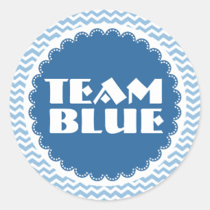 Sticker Rond Équipe de Baby shower de révélation de genre Ch