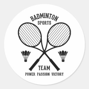Sticker Rond Équipe de Badminton