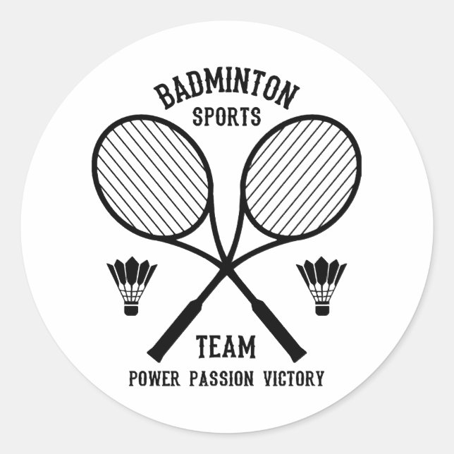 Sticker Rond Équipe de Badminton (Devant)