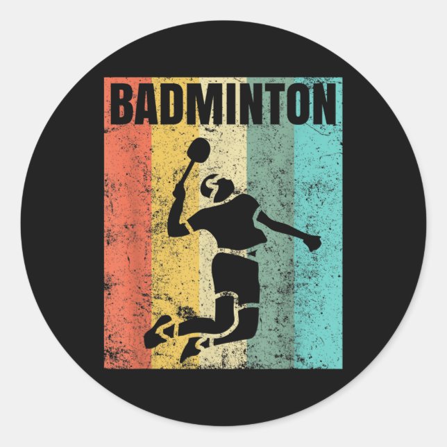 Sticker Rond Équipe de badminton amoureuse joueur entraîneur  (Devant)