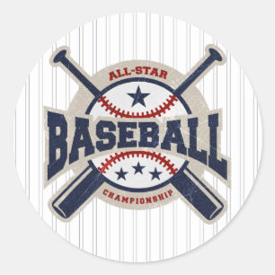 Sticker Rond Équipe de baseball étoile sport fête d'anniversair