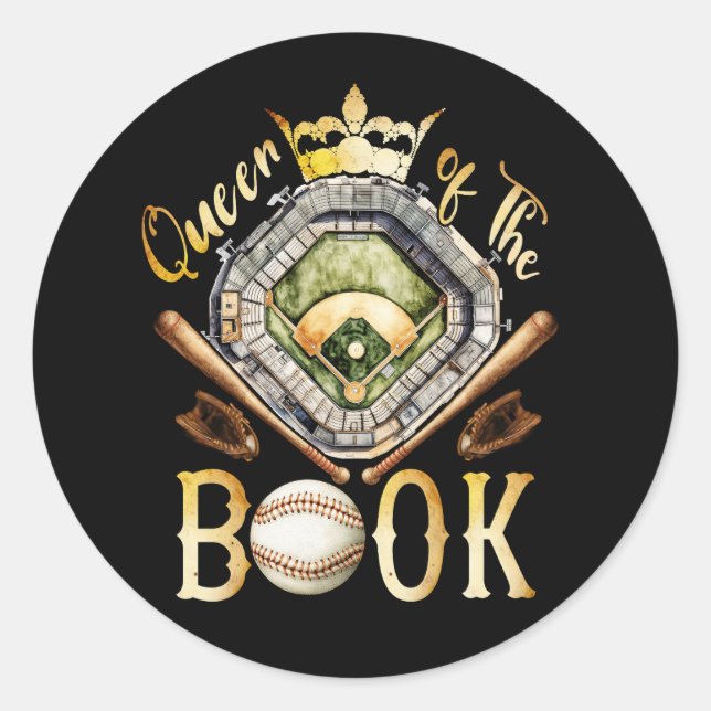 Sticker Rond Équipe De Baseball Scorebook Reine Du B (Devant)