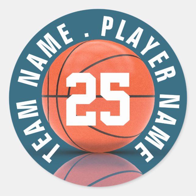 Sticker Rond Équipe de basket-ball personnalisée (Devant)