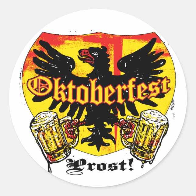 Sticker Rond Équipe de boisson de la fête de la bière Oktoberfe (Devant)