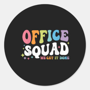 Sticker Rond Équipe De Bureau Nous Le Rendons À L'École Heureux