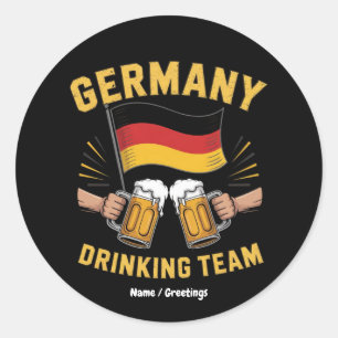 Sticker Rond Équipe de buveurs d'Allemagne Oktoberfest Prost co