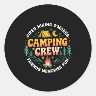 Sticker Rond Équipe de camping Famille Groupe d'amis correspond