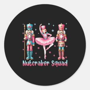 Sticker Rond Équipe de Casse-Noisette Ballet Danse Joyeux Noël 