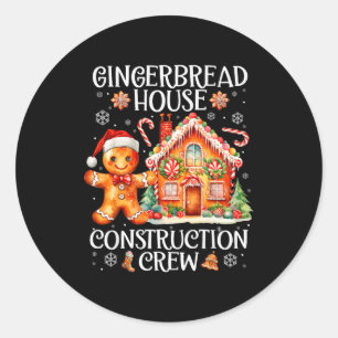 Sticker Rond Équipe de construction de maison en pain d'épices