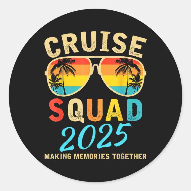 Sticker Rond Équipe de croisière 2025 Famille de jumelage de va (Devant)