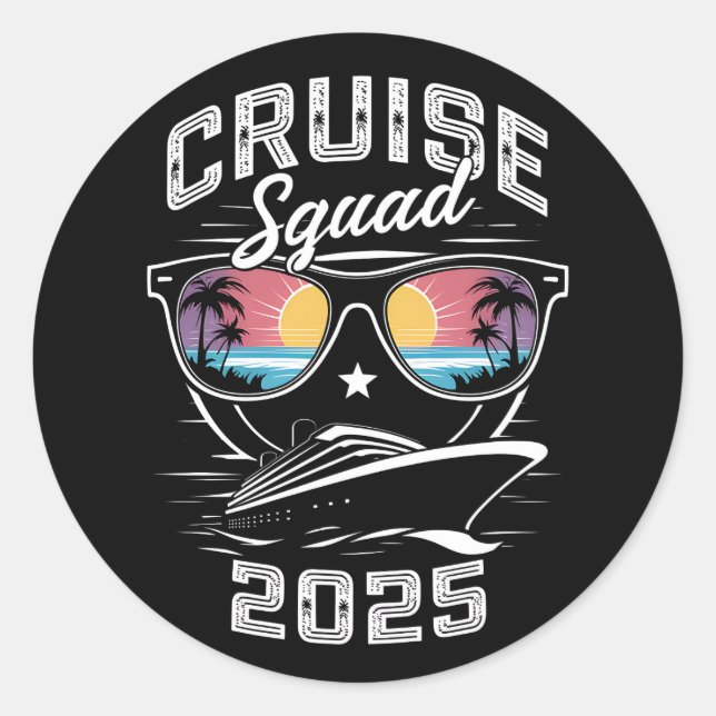 Sticker Rond Équipe de croisière 2025 Famille de jumelage de va (Devant)