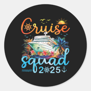 Sticker Rond Équipe de croisière 2025 Groupe de voyage vacances