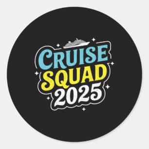 Sticker Rond Équipe de croisière 2025 Groupe familial assorti V