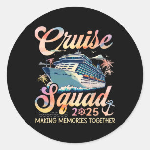 Sticker Rond Équipe de croisière 2025 Groupe familial assorti V