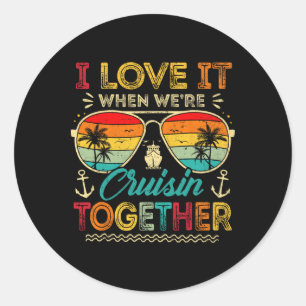 Sticker Rond Équipe de croisière 2025 Groupe familial correspon