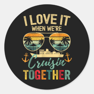 Sticker Rond Équipe de croisière 2025 Tenues Amis Famille Coupl