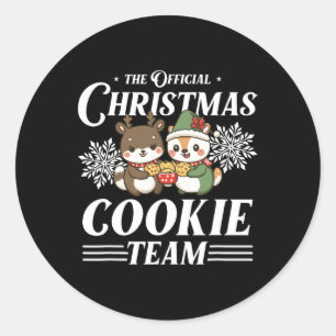 Sticker Rond Équipe de cuisine de Noël Funny X-mas Animaux