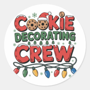 Sticker Rond Équipe de décoration de biscuits roi de Noël Ker S