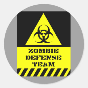 Sticker Rond Équipe de défense zombie