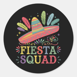 Sticker Rond Équipe de fête tenue assortie pour la famille le C