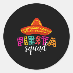 Sticker Rond Équipe de Fiesta Drôle Cinco De Mayo Sombrero Femm