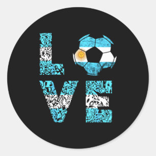 Sticker Rond Équipe de football d'Argentine Argentine Amour Ll