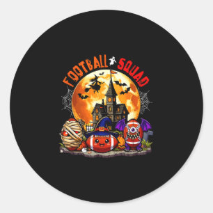 Sticker Rond Équipe de football Halloween trois équipement d'ho