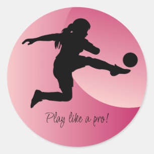 Sticker Rond Équipe De Football Joueuse De Football