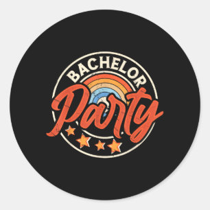 Sticker Rond Équipe de garçon d'honneur Marié Mariage Marié Drô