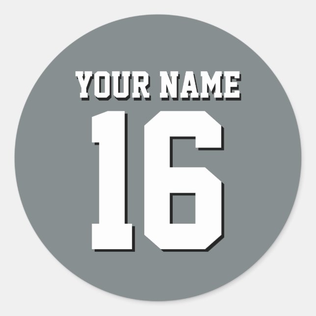 Sticker Rond Équipe de Jersey Charcoal Grey Sports (Devant)