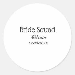 Sticker Rond Équipe de la mariée demoiselle d'honneur ajouter n