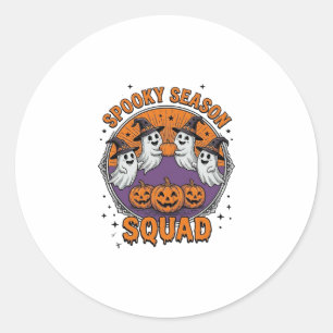 Sticker Rond Équipe de la saison effrayante T-shirt Halloween f