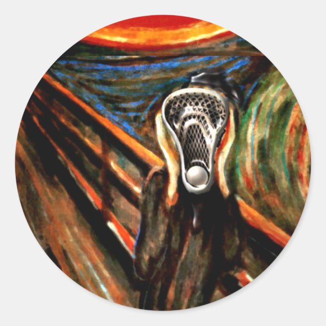 Sticker Rond Équipe de Lacrosse (Devant)