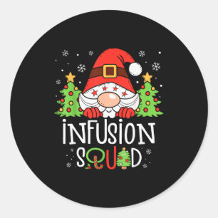 Sticker Rond Équipe de l'infirmière en perfusion Santa Stethosc