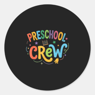 Sticker Rond Équipe de maternelle de retour à l'école escouade 
