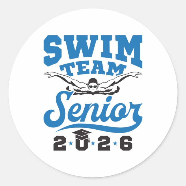 Sticker Rond Équipe de natation Senior 2026 (Devant)