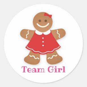Sticker Rond Équipe de pain d'épices FILLE Genre Reveillez Étiq