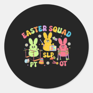 Sticker Rond Équipe de Pâques Thérapie Slp Ot Bunny Équipe de T