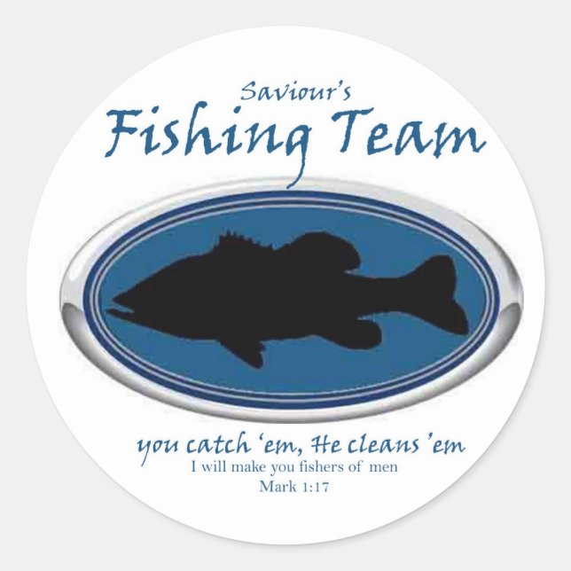 Sticker Rond Équipe de pêche (Devant)